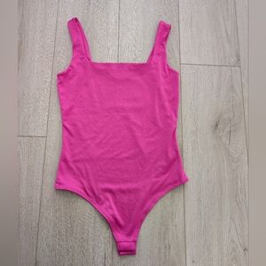 Live In The Moment Pink Square Neck Bodysuit